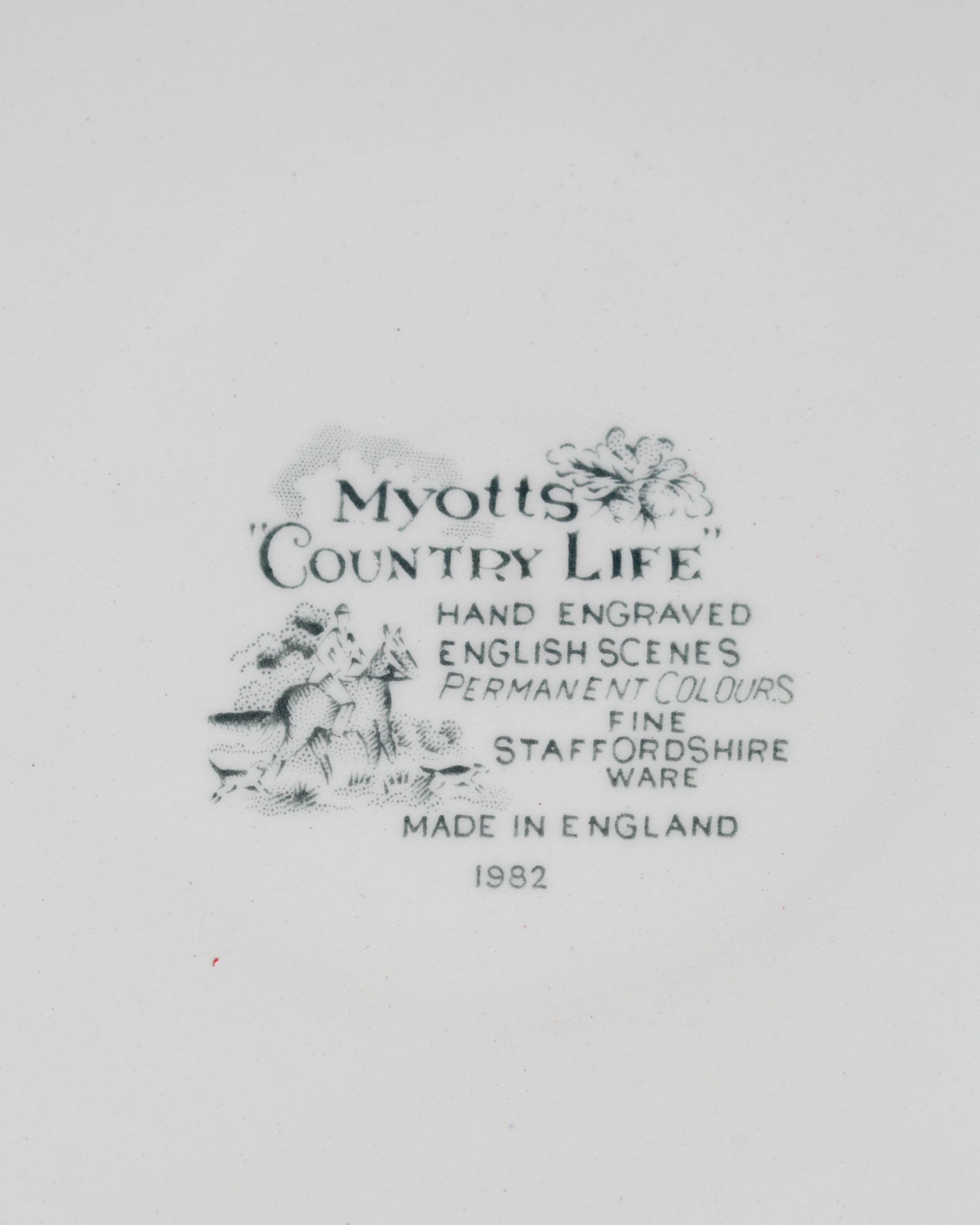 6x englische Speiseteller von Myotts Country Life 1982