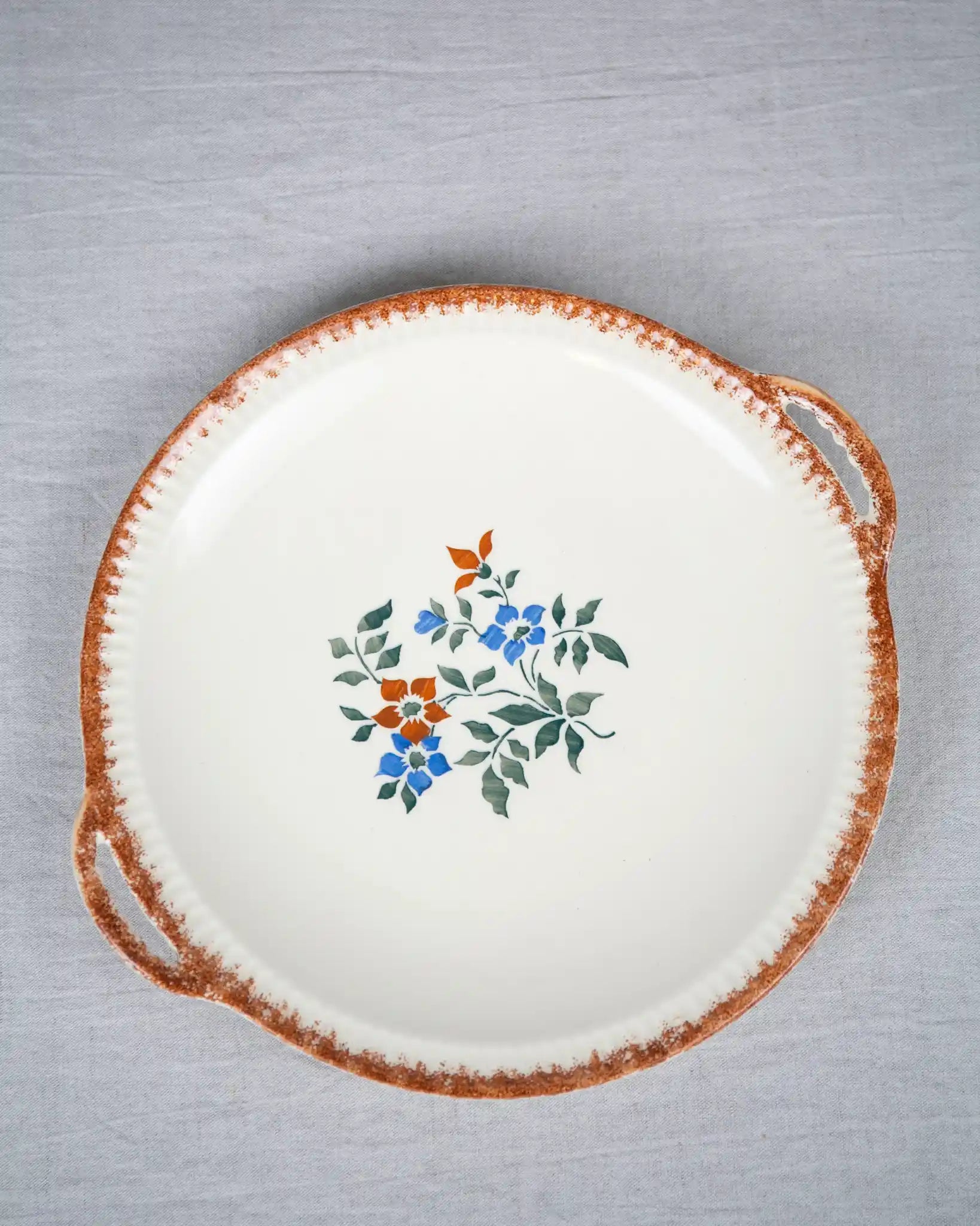 keramik-teller-ton-blumen-henkel-vintage