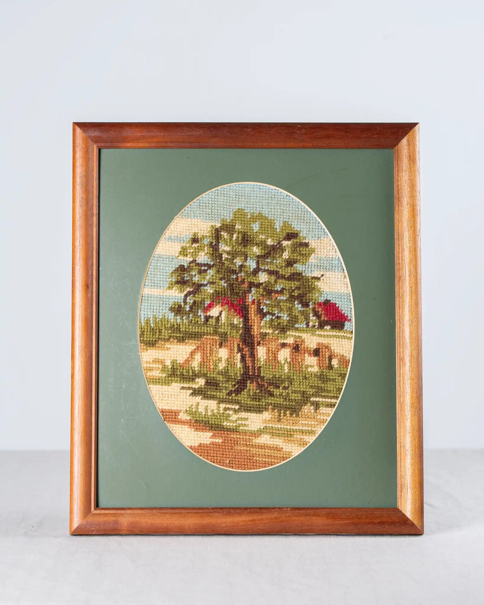 stickbild-rahmen-handarbeit-baum-passpartout-vintage