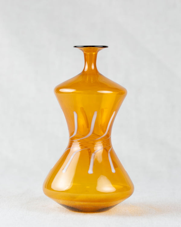 Vase gelb/bernsteinfarben aus Rauchglas