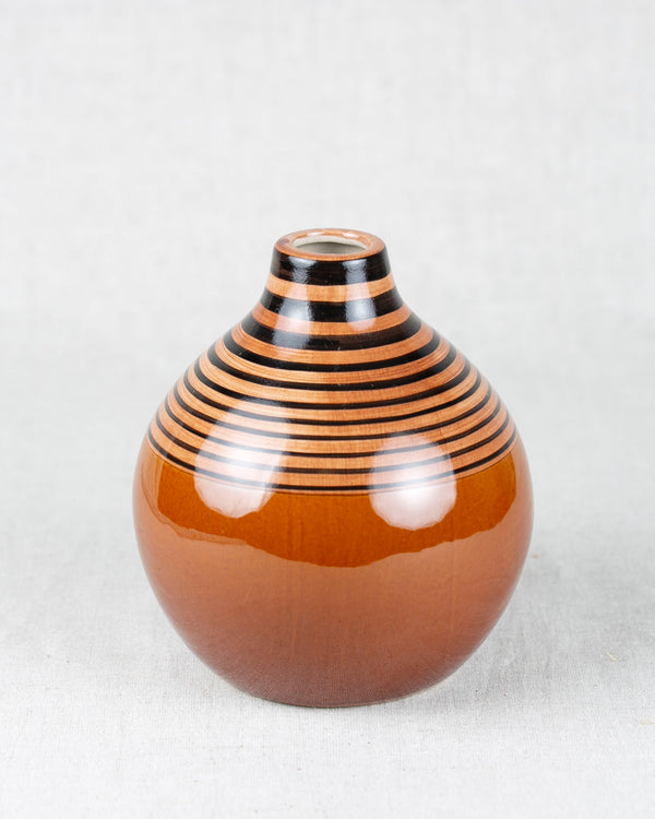 Keramik Kugelvase mit Streifen