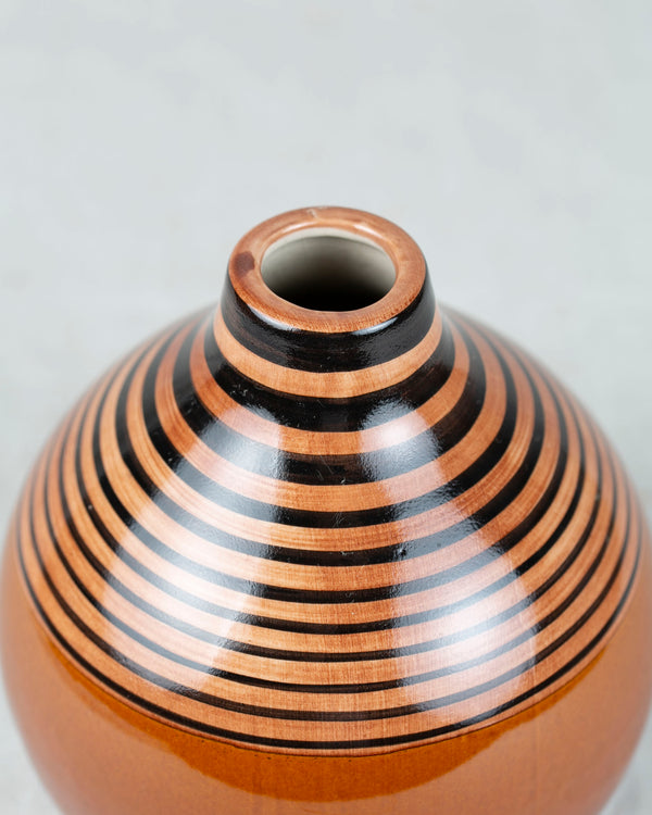 Keramik Kugelvase mit Streifen