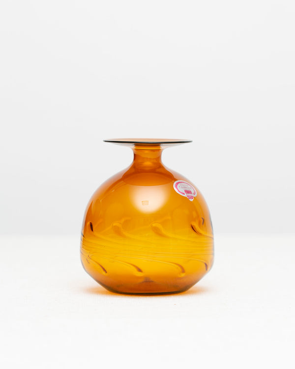 bernsteinfarbene Glaskunst Vase