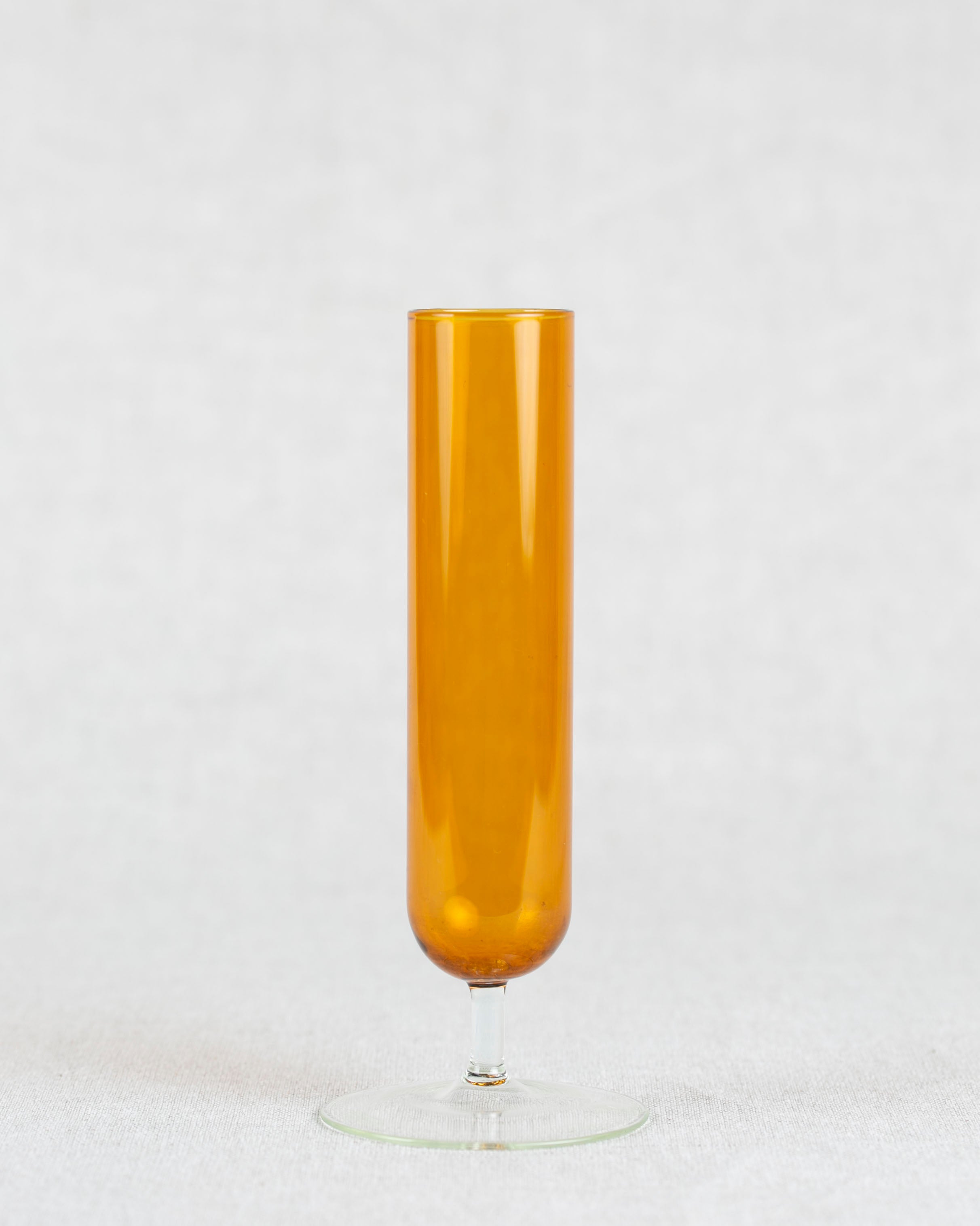 schmale bernsteinfarbene Glaskunst Vase