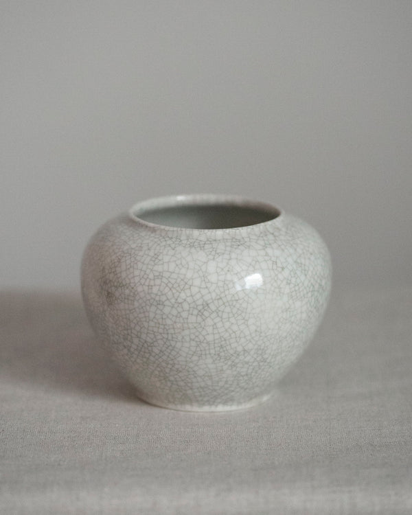 Porzellan Vase mit Craqueleglasur