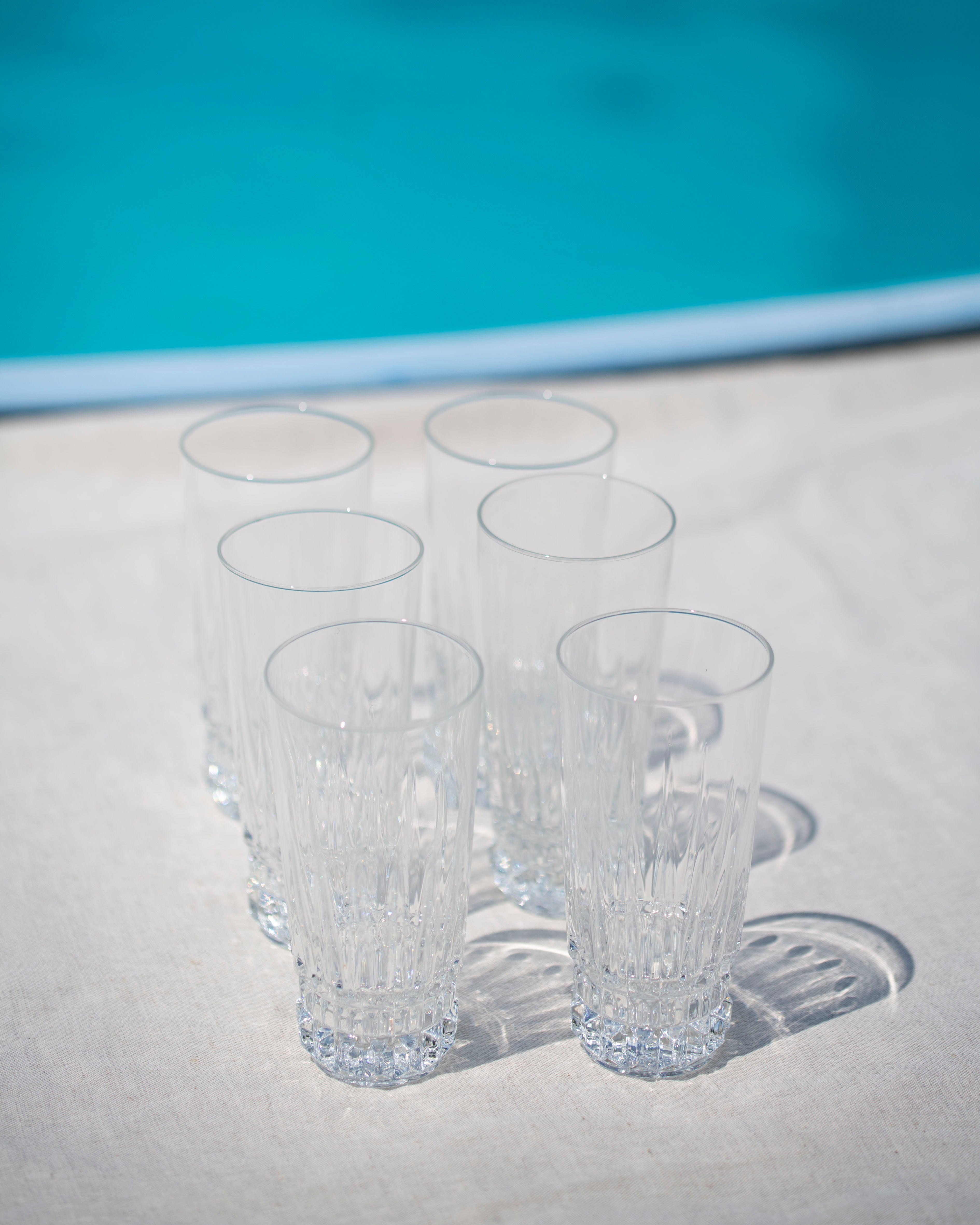 6x Edle Kristall Wassergläser