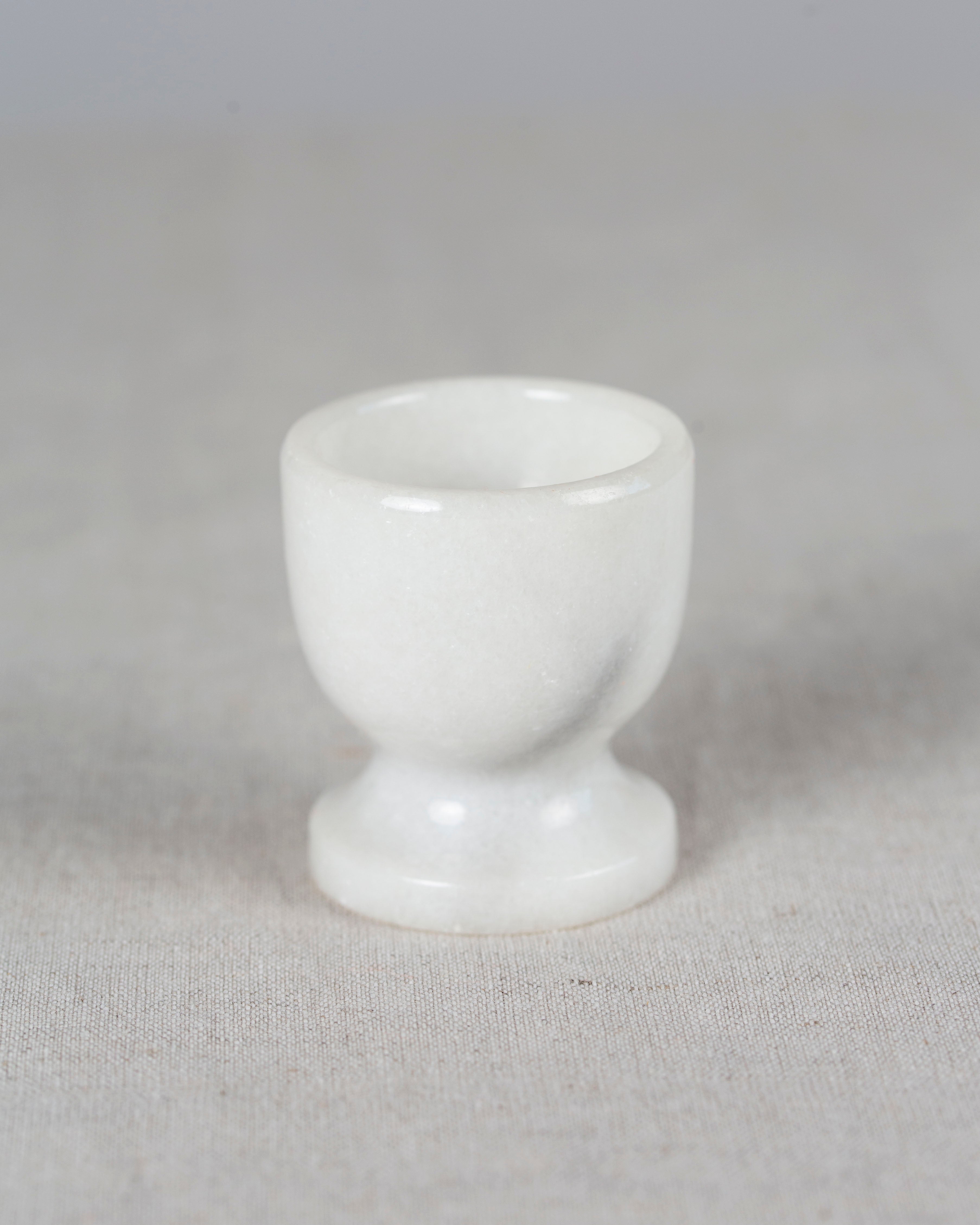 Set aus fünf Marmor Eierbechern