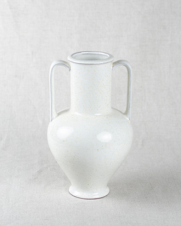 Graue Keramik Vase mit Henkeln