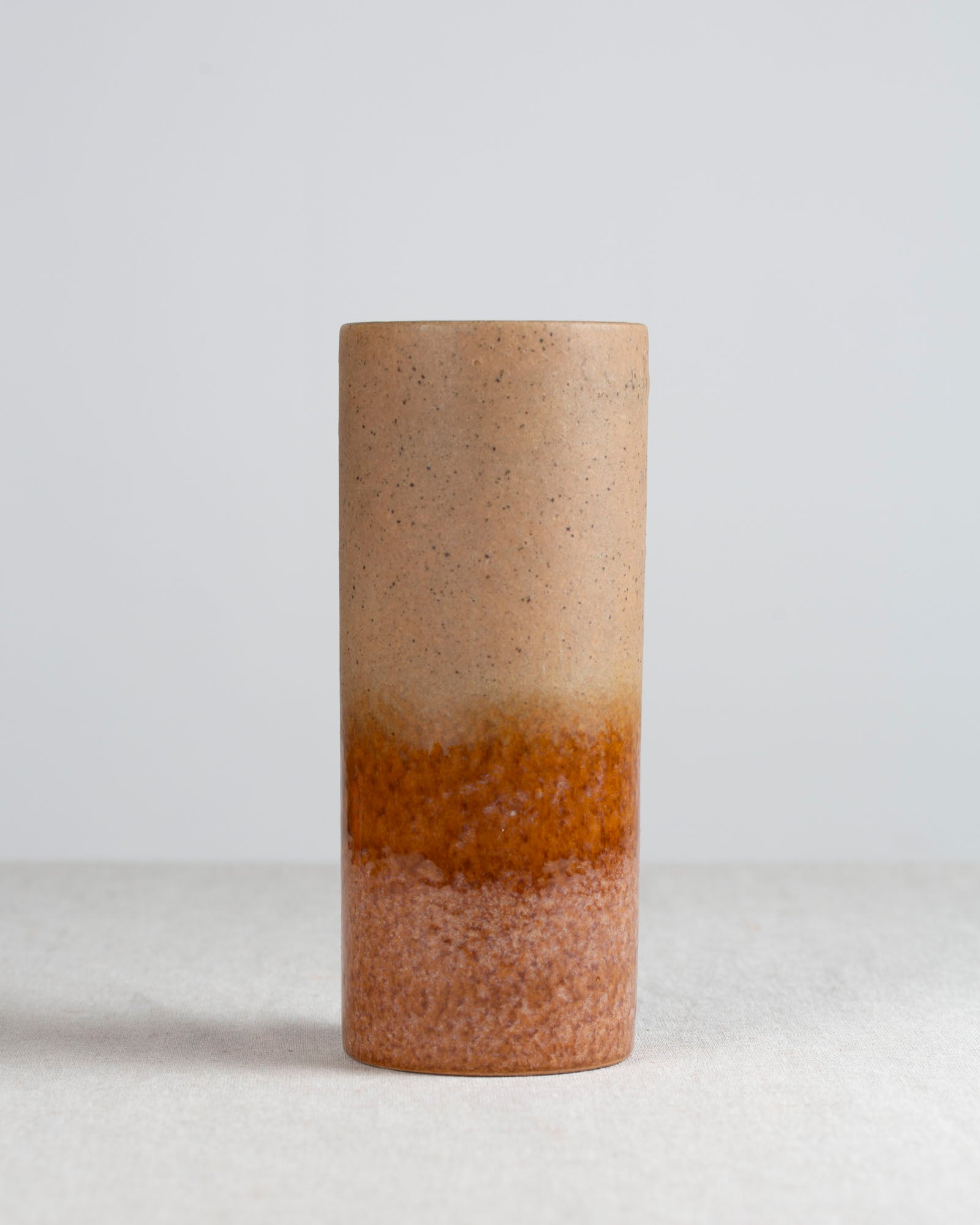 Braune Vase aus Keramik im Fat Lava Look