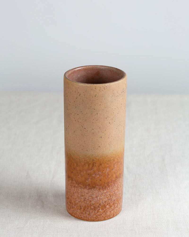 Braune Vase aus Keramik im Fat Lava Look