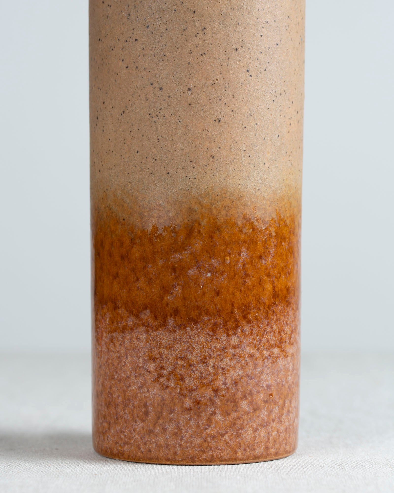 Braune Vase aus Keramik im Fat Lava Look