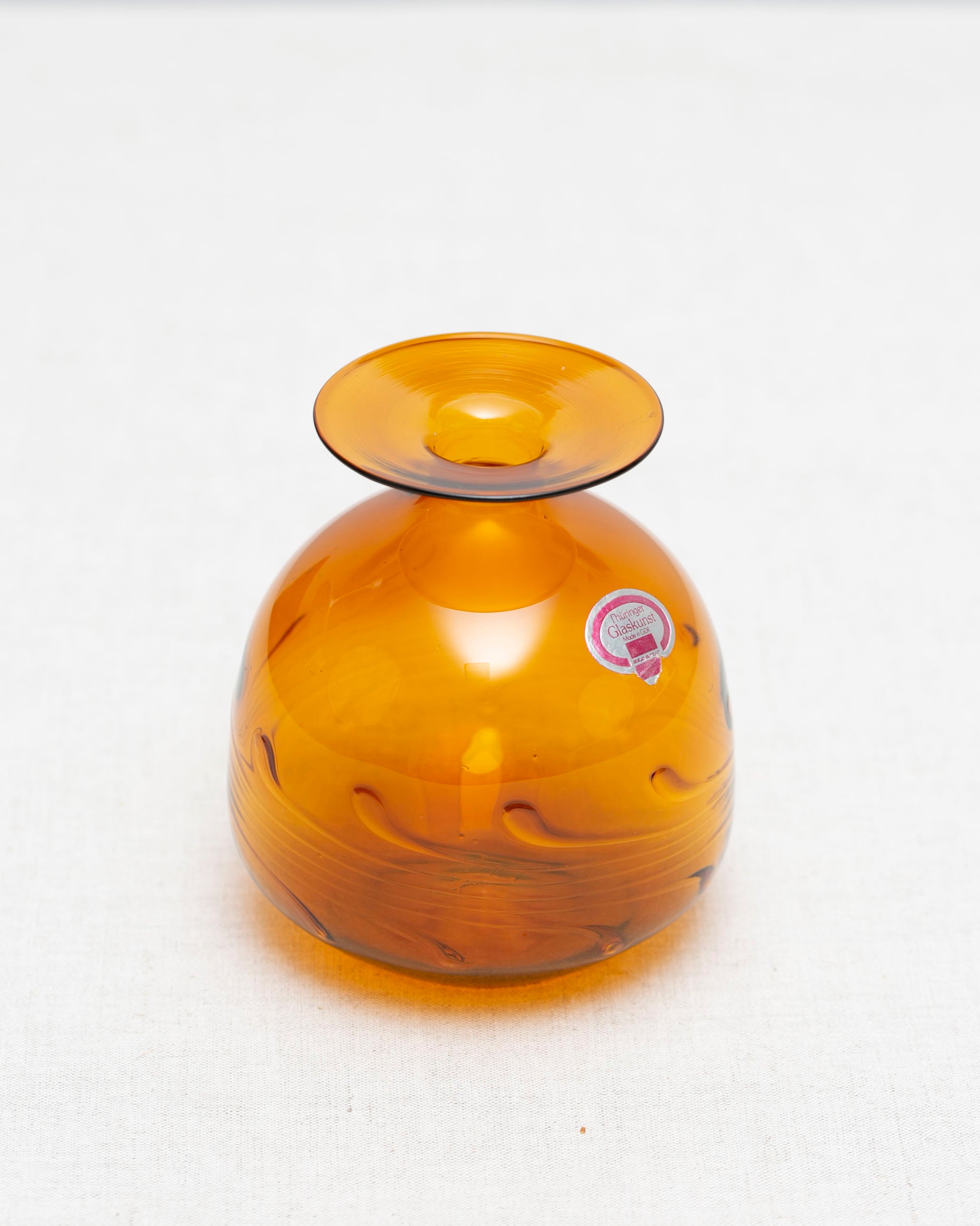 bernsteinfarbene Glaskunst Vase