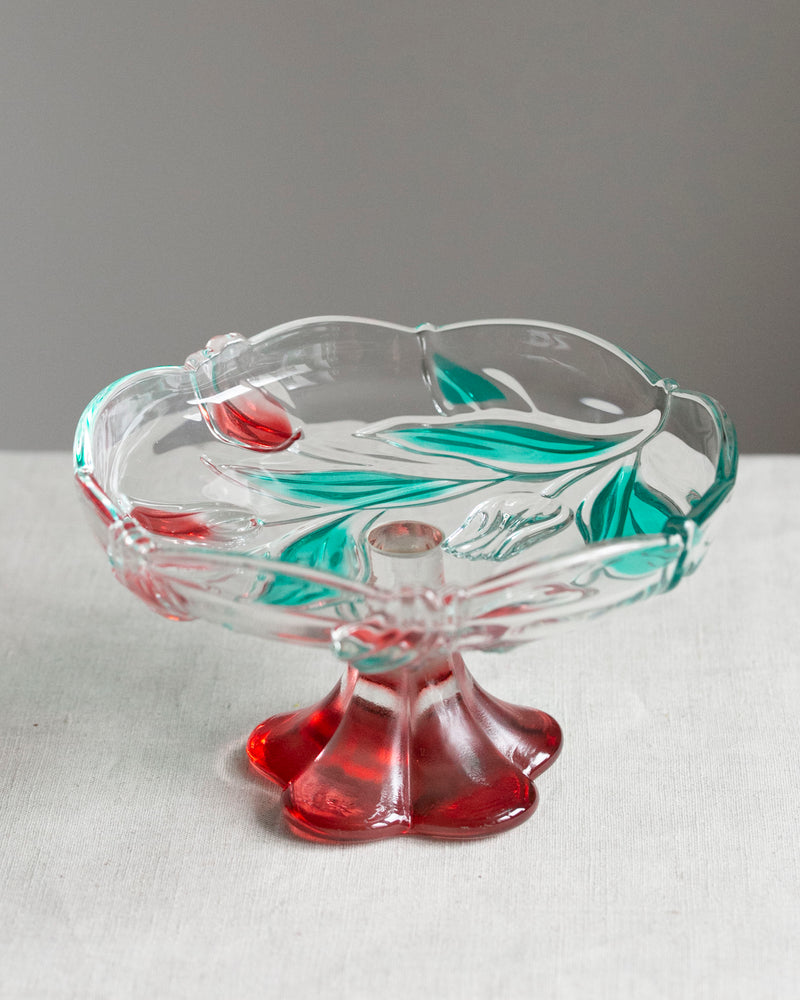 Glasschale mit Tulpenverzierung