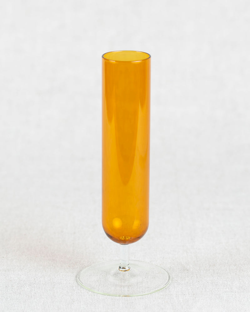 schmale bernsteinfarbene Glaskunst Vase