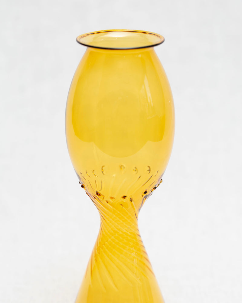 Glaskunst Vase in Gelb