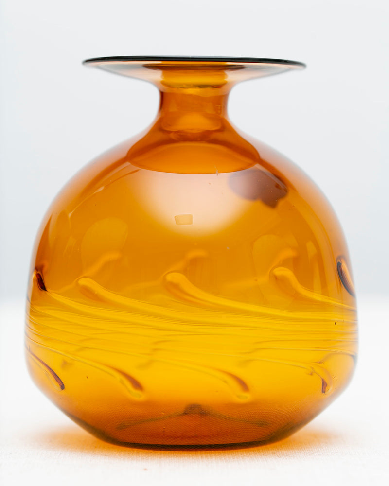 bernsteinfarbene Glaskunst Vase