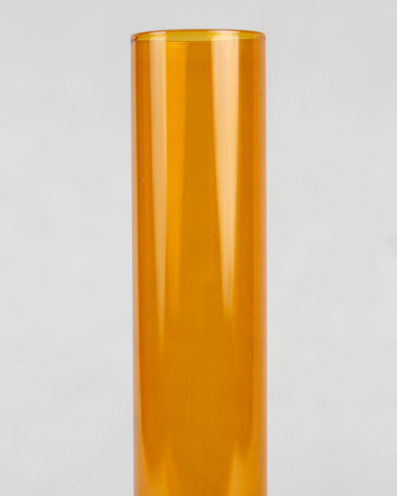 schmale bernsteinfarbene Glaskunst Vase