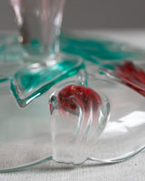 Glasschale mit Tulpenverzierung