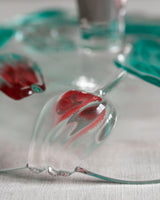 Glasschale mit Tulpenverzierung