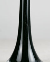 Schwarze lange Glasvase im Murano-Stil