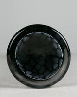 Schwarze lange Glasvase im Murano-Stil