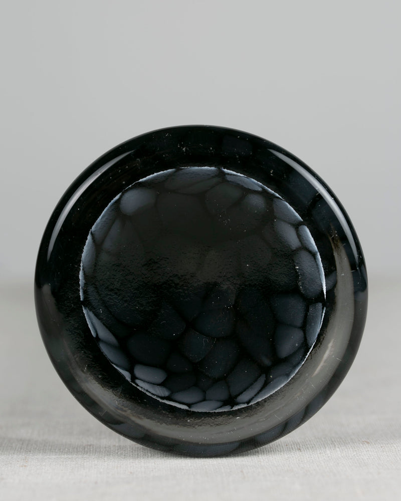 Schwarze lange Glasvase im Murano-Stil